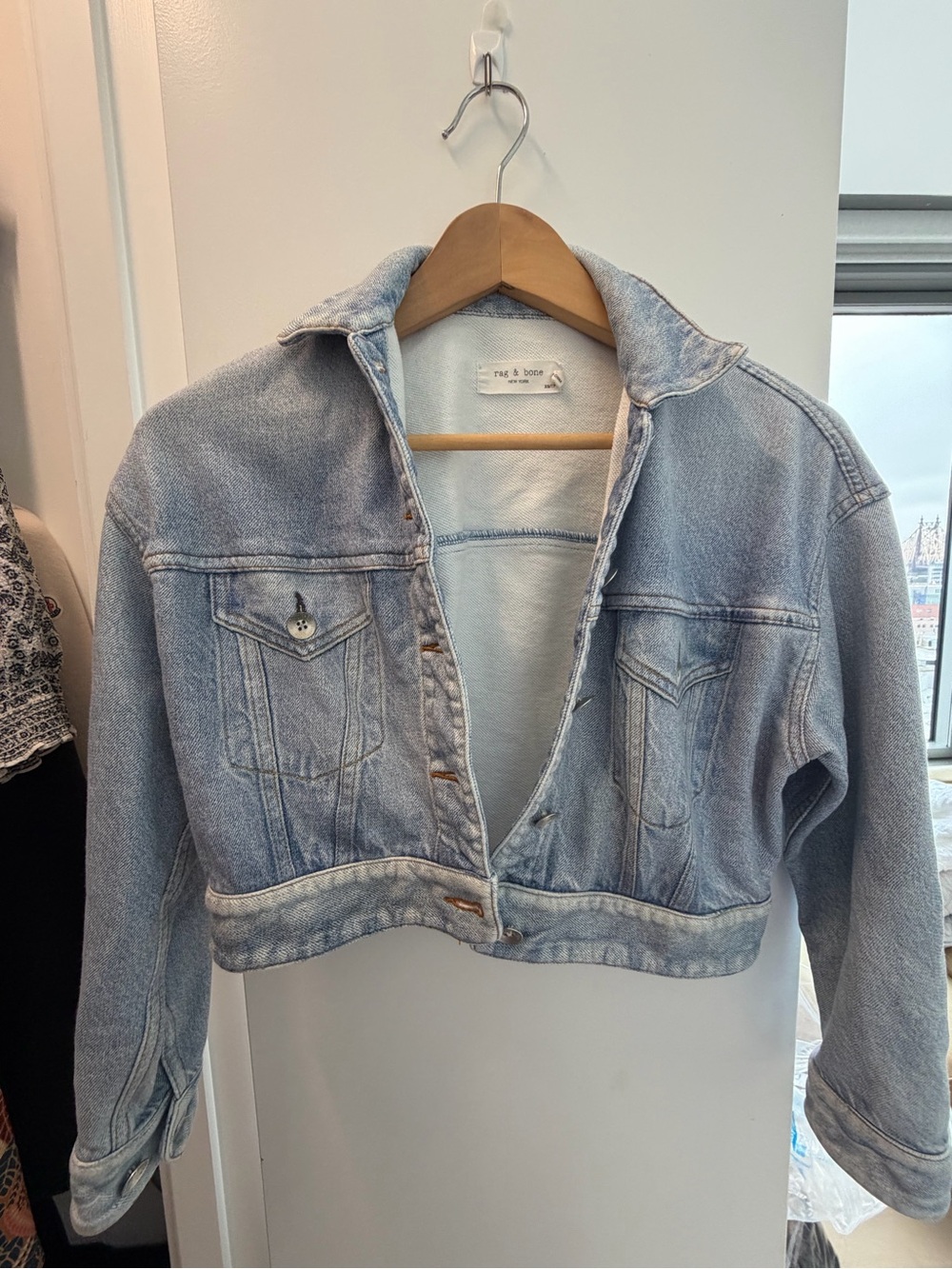 rag & bone Light Wash Cropped Denim Jacket
